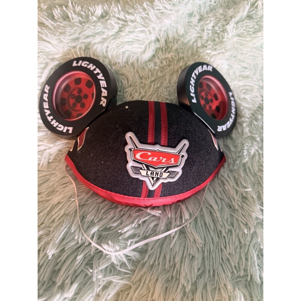 Cars Land Mickey Mouse Parks Ears Lightyear Hat cap Flags Disney Pixar Rare